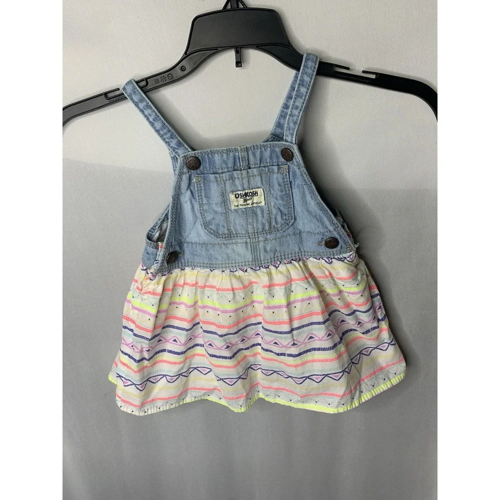Baby Girls 9 Month Oshkosh Bgosh Vest‎ Bak Dress Overall Jumper Multicolor